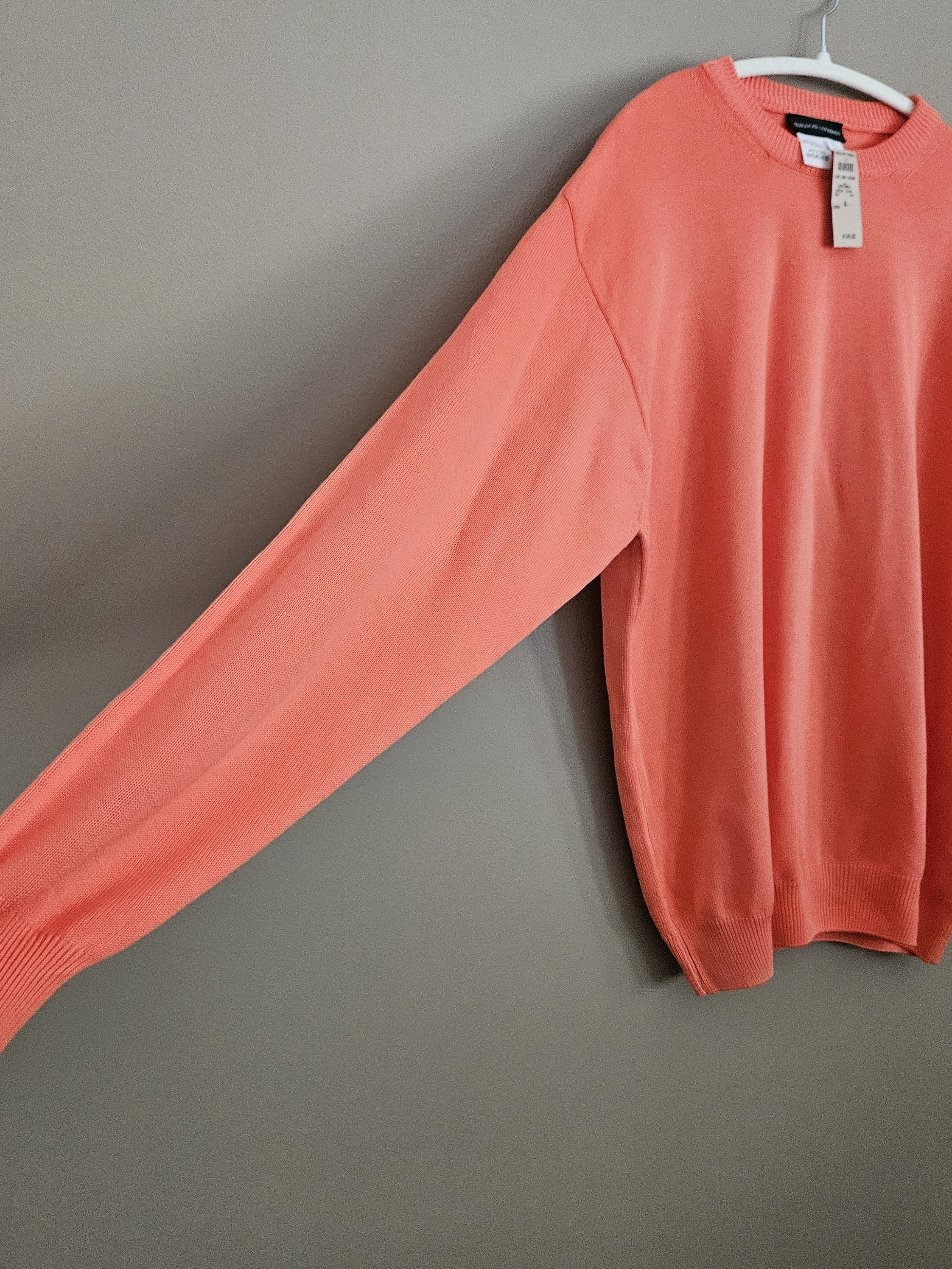 Mens Vintage Bergdorf Goodman 100% Coton Sweater Orange/Salmon Size Xl — image 5 of 7